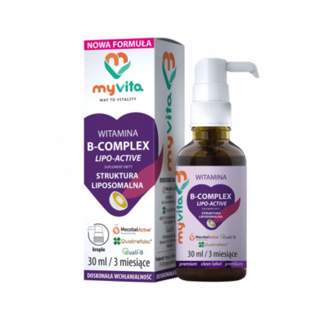 Witamina B-Complex Lipo-Active w płynie Struktura Liposomalna 30 ml Krople MyVita