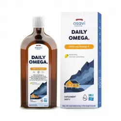 Daily Omega 1600 mg Omega-3 Nienasycone Kwasy Tłuszczowe DHA i EPA z Aromatem Cytrynowym 500 ml Osavi