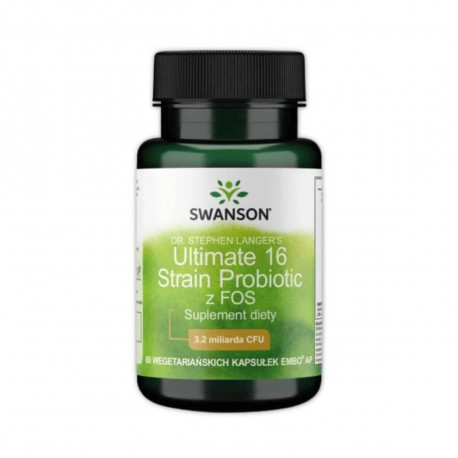 Probiotyk Ultimate 16 Strain Probiotic z FOS Dr. Stephen Langer's 16 Szczepów 3,2 mld CFU (60 kaps) Swanson
