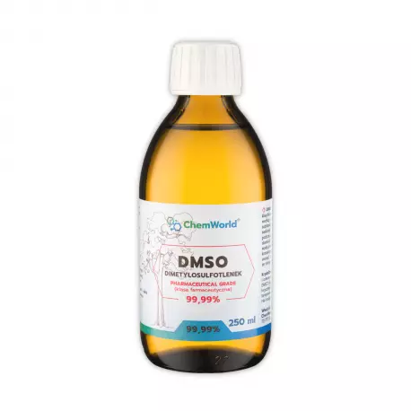 DMSO Dimetylosulfotlenek 99,99% 250 ml Szklana Butelka ChemWorld
