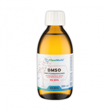 DMSO Dimetylosulfotlenek 99,99% Klasa Farmaceutyczna 250 ml Szklana Butelka ChemWorld