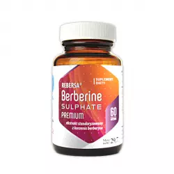 Berberyna PREMIUM Berberine Sulphate Ekstrakt z Korzenia Berberysu REBERSA (60 kaps) Hepatica