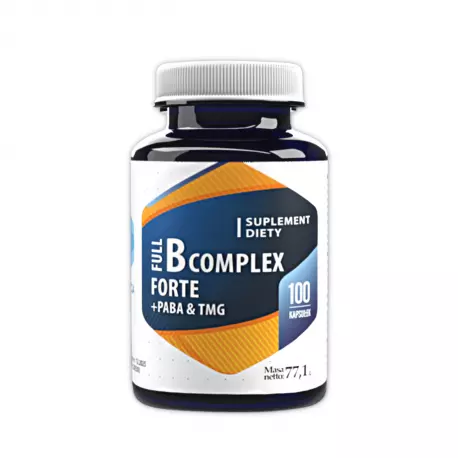 Full B Complex Forte Paba & TMG Witaminy z Grupy B (100 kaps) Hepatica