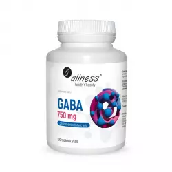 GABA 750 mg Wysokiej Jakości Kwas Gamma-Aminomasłowy (100 tab) VEGE Aliness