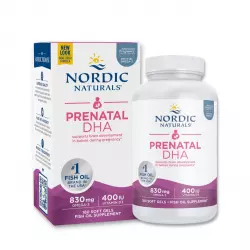 Prenatal DHA Kwasy Omega-3 830 mg dla Kobiet w Ciąży z witaminą D3 (90 sg) Nordic Naturals