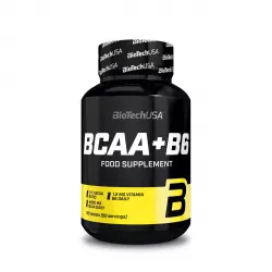 BCAA + B6 Aminokwasy z Witaminą B6 Pomoc w poprawie wydolności fizycznej Bez glutenu (100 tab) BioTechUSA
