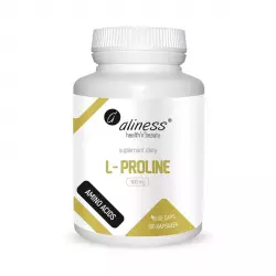 L-Proline L-Prolina 500 mg (100 kaps) Aminokwasy Aliness