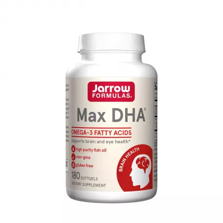 MAX DHA Kwasy Tłuszczowe Omega-3 DHA 600 mg (180 sgels) Jarrow Formulas