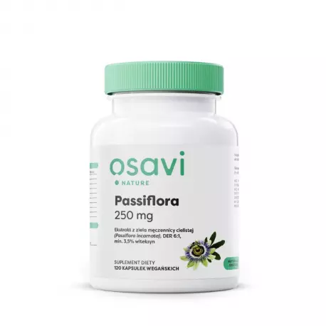 Passiflora 250 mg Standaryzowany Ekstrakt z Męczennicy Dobry Sen i Relaks VEGE (120 kaps) Osavi