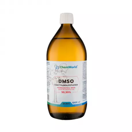 DMSO Dimetylosulfotlenek 99,99% 1000 ml Szklana Butelka ChemWorld