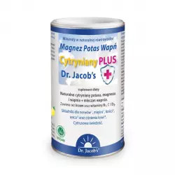 Cytryniany PLUS Magnez Potas Wapń Minerały w Naturalnej Równowadze Naturalny Smak Cytrynowy VEGE Proszek 300 g Dr. Jacob's