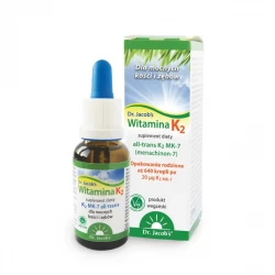 Witamina K2 MK-7 Menachinon-7 Krople Podjęzykowe 20 µg MCT 20 ml Dr. Jacob's