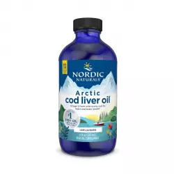 Arctic Cod Liver Oil Omega-3 1060 mg Pomarańczowy Smak Naturalny Olej z Wątroby Dorsza Arktycznego (237 ml) Nordic Naturals