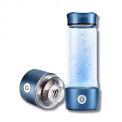 Butelka Wodorowa do Wytwarzania Wody Wodorowej i Ozonowanej 400 ml (CA-303) Szklana Niebieska