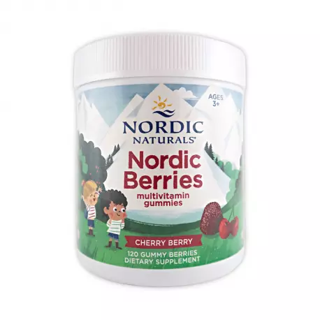 Nordic Berries Cherry Wiśniowe Multiwitaminy dla Dzieci i Dorosłych (120 żelków) Nordic Naturals