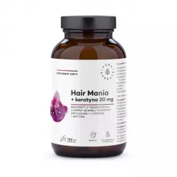Hair Mania + Keratyna 20 mg Skóra Włosy i Paznokcie (120 kaps) Aura Herbals