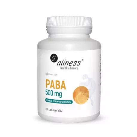 PABA 500 mg (100 tab) Wsparcie Procesów Krwiotwórczych Aliness
