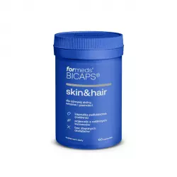 BICAPS Skin&Hair Włosy Skóra Paznokcie Biotyna + Cynk + Selen + MSM + Krzem + Witamina E (60 kaps) ForMeds