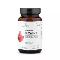 Witamina K2 MK-7 Menachion-7 z Ciecierzycy 200 mcg Witaminy K (90 kaps) Aura Herbals