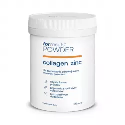 Collagen Zinc POWDER Peptydy Kolagenowe + Cynk Cytrynian Proszek 151 g ForMeds