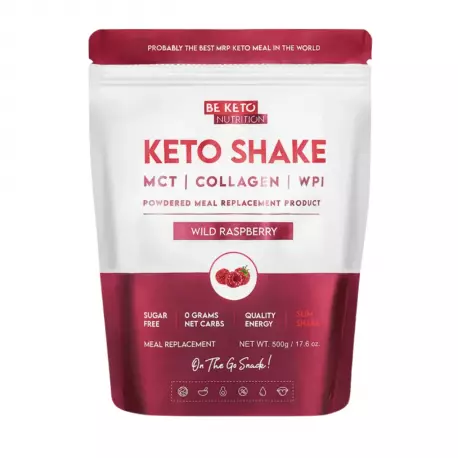 Keto Shake MCT Kolagen Białko WPI Dieta Ketogeniczna - Dzika Malina 500 g BeKeto