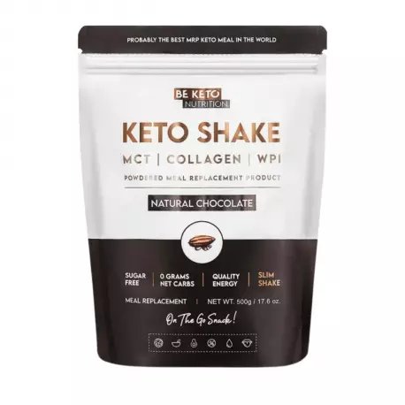 Keto Shake MCT Kolagen Białko WPI Dieta Ketogeniczna - Naturalna Czekolada 500 g BeKeto