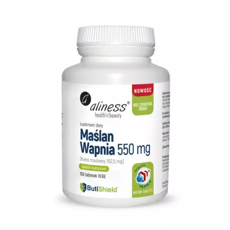 Maślan Wapnia 550 mg (bez sodu) Wsparcie Trawienia (100 tab) Aliness