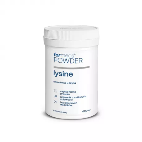 Lysine POWDER L-Lizyna Chlorowodorek Proszek 37,2 g (60 porcji) Aminokwasy ForMeds
