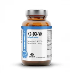 Witamina K2+D3-Vit 4000 IU Softgel Active (60 kaps) Pharmovit