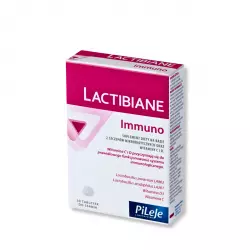 Lactibiane Immuno Probiotyk 2 Szczepy Mikrobiotyczne + Witamina C i D - Mięta (30 tab do ssania) Pileje