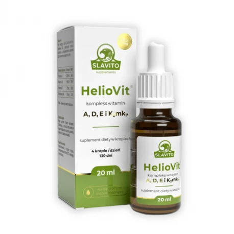 HelioVit Witaminy ADEK Kompleks Witamin A+D+E+K2 MK-7 Krople 20 ml Slavito