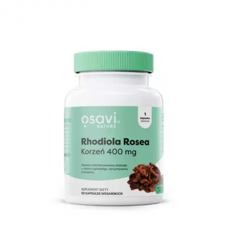 Rhodiola Rosea Korzeń 400 mg Standaryzowany Ekstrakt z Różeńca Górskiego VEGE (60 kaps) Osavi
