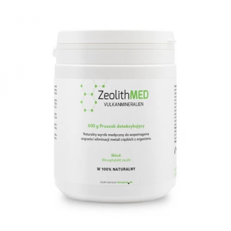 Zeolith MED Minerały Wulkaniczne Czysty Zeolit Mikronizowany 35 µm w Proszku 400 g (Certyfikowany Wyrób Medyczny) ZeolithMED
