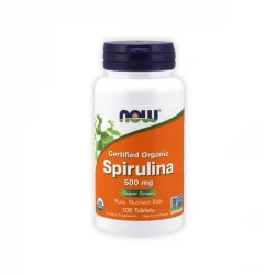 Spirulina 500 mg Certyfikowana Organiczna Super Green (100 tab) Now Foods