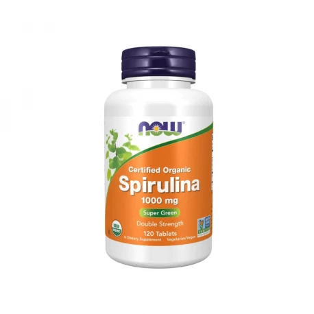 Spirulina 1000 mg Certyfikowana Organiczna Super Green (120 tab) Now Foods