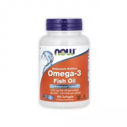 Omega-3 Fish Oil 1000 mg EPA/DHA Olej Rybny (100 sgels) Now Foods