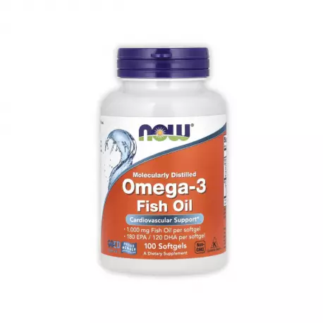 Omega-3 Fish Oil 1000 mg EPA/DHA Olej Rybny (100 sgels) Now Foods