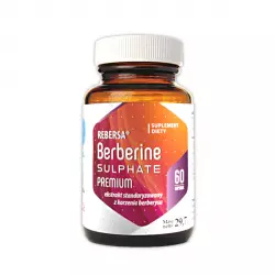 Berberyna PREMIUM Berberine Sulphate Ekstrakt z Korzenia Berberysu REBERSA (60 kaps) Hepatica (OUTLET)