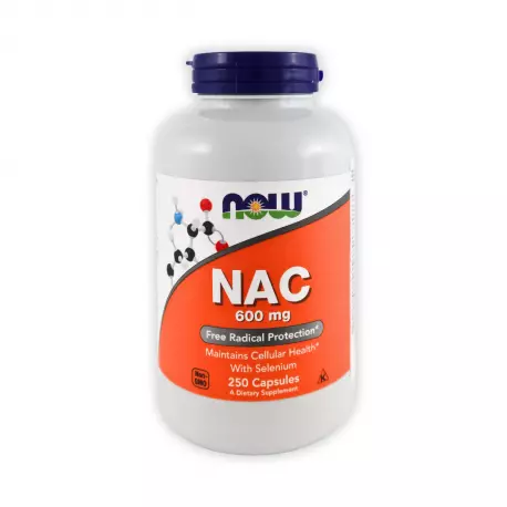NAC N-acetyl Cysteina 600 mg + Selen (250 kaps) Now Foods