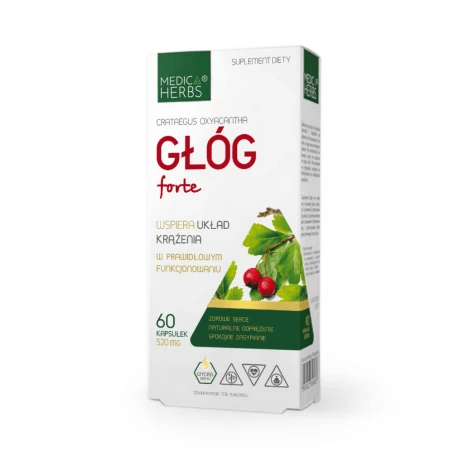 Głóg Forte 520 mg Krążenie i Zdrowe Serce (60 kaps) Medica Herbs