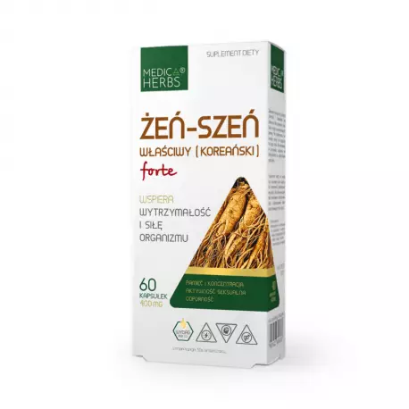 Żeń-Szeń Właściwy (Koreański) FORTE 400 mg (60 kaps) Medica Herbs