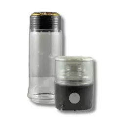 Butelka Wodorowa do Wytwarzania Wody Wodorowej i Ozonowanej 400 ml (CA-303) Szklana Czarna