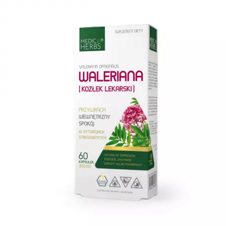 Waleriana Kozłek Lekarski na Uspokojenie 300 mg (60 kaps) Medica Herbs