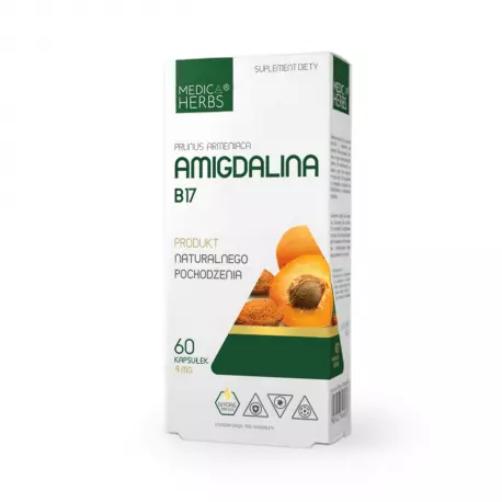 Amigdalina B17 4 mg Wyciąg z Pestek Moreli (60 kaps) Medica Herbs