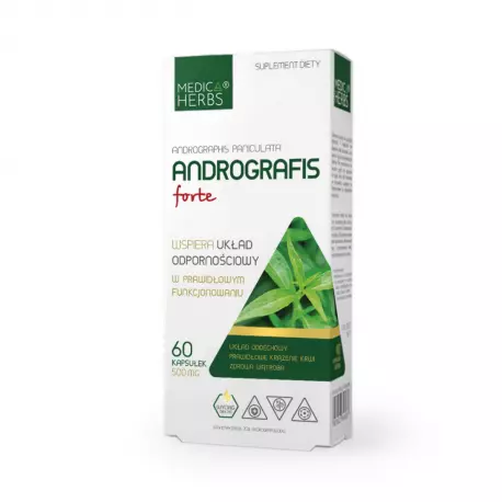 Andrografis Forte (Brodziuszka wiechowata) 500 mg Odporność (60 kaps) Medica Herbs