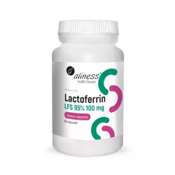 Lactoferrin LFS 95% 100 mg Laktoferyna + Witamina C (60 kaps) Aliness