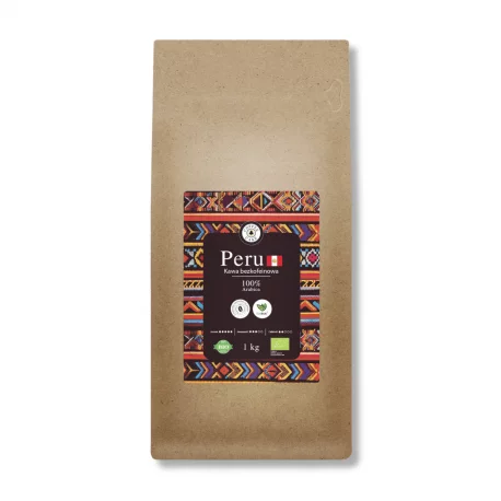 Kawa Ziarnista Bezkofeinowa 100% Arabica PERU EKO 1 kg EcoBlik