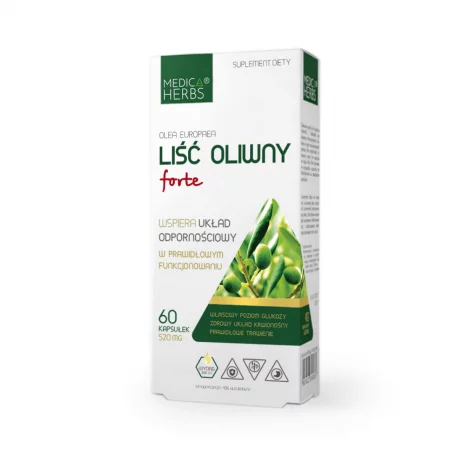 Liść Oliwny FORTE (Olea Europaea) 520 mg Odporność (60 kaps) Medica Herbs