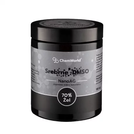 Srebrne DMSO 70% Niejonowe Srebro Koloidalne NanoAG 50 ppm w Żelu 190 ml ChemWorld