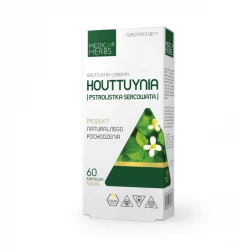 Houttuynia (Pstrolistka Sercowata) Naturalny Wyciąg 520 mg (60 kaps) Medica Herbs